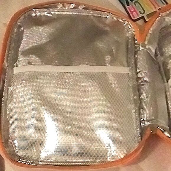 Tie Dye Pink Peach and White Lunch Box Tote Soft Sided Zip Close 10" X 8… - Picture 8 of 9